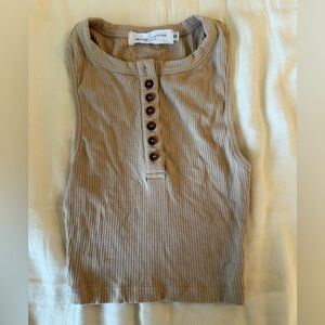 Neutral Ribbed Tank Top
